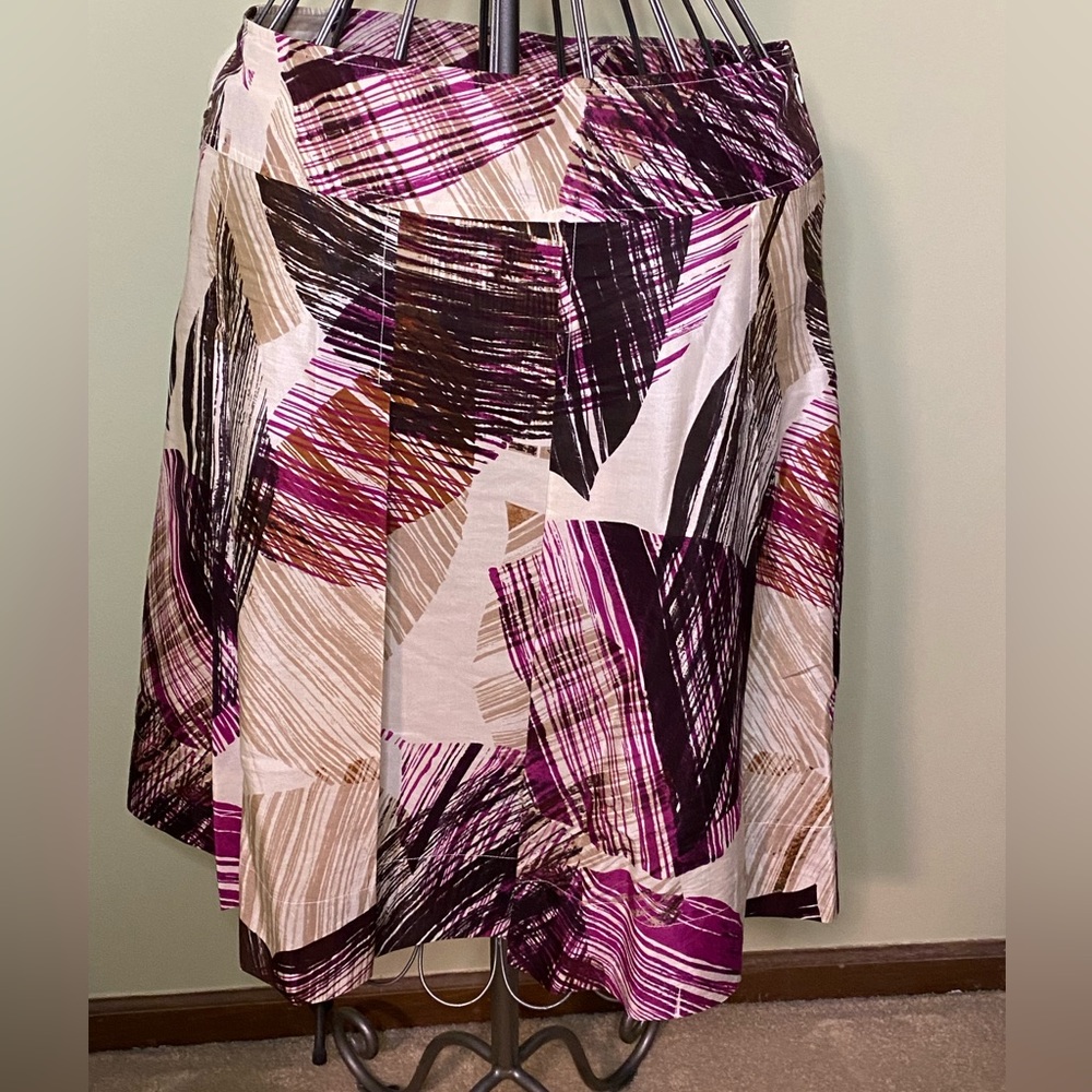 New York and Co Silk Blend Print Skirt